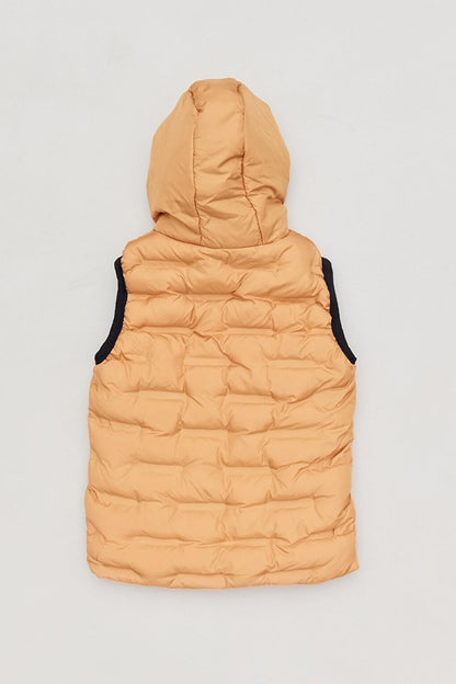 Hooded Unisex Children's Puffer Vest with Snap Pockets