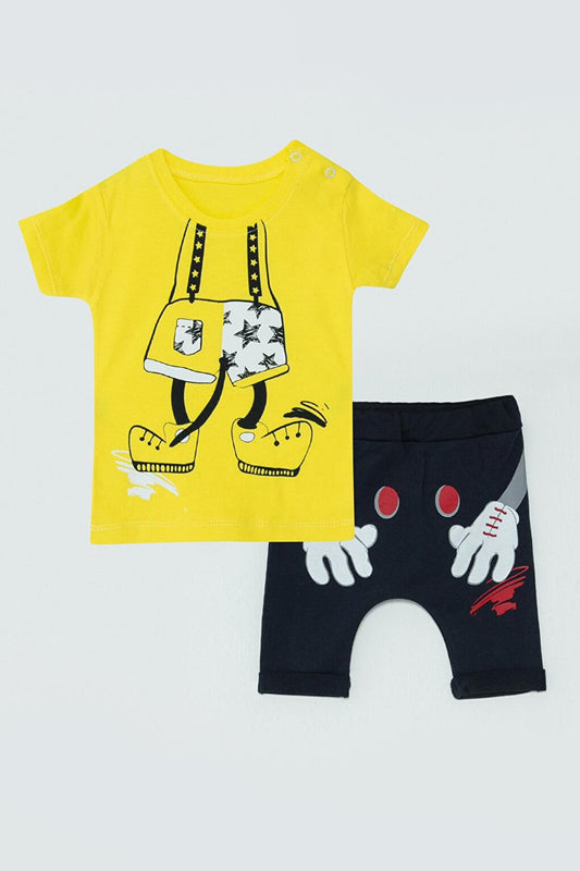 Picture Printed Short Sleeve Baby Boy Suit