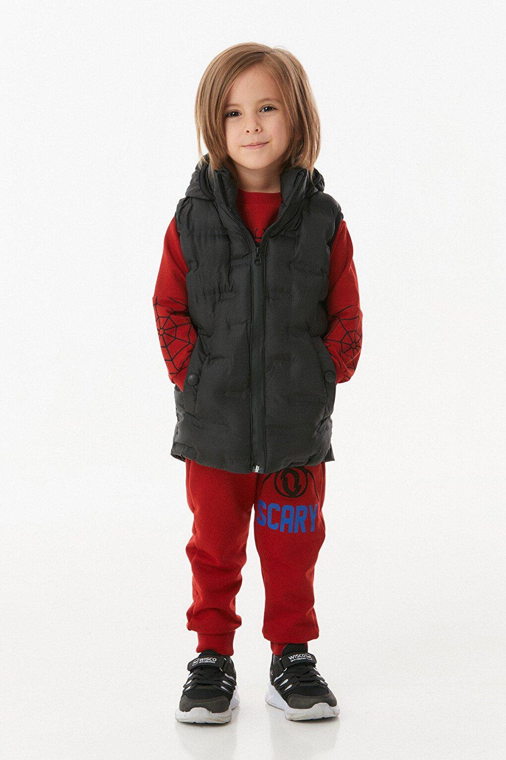 Hooded Unisex Children's Puffer Vest with Snap Pockets