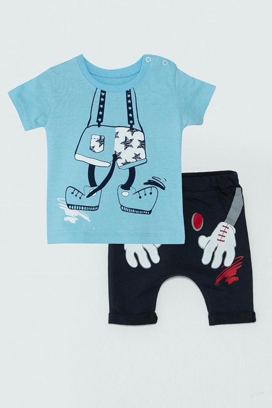 Picture Printed Short Sleeve Baby Boy Suit