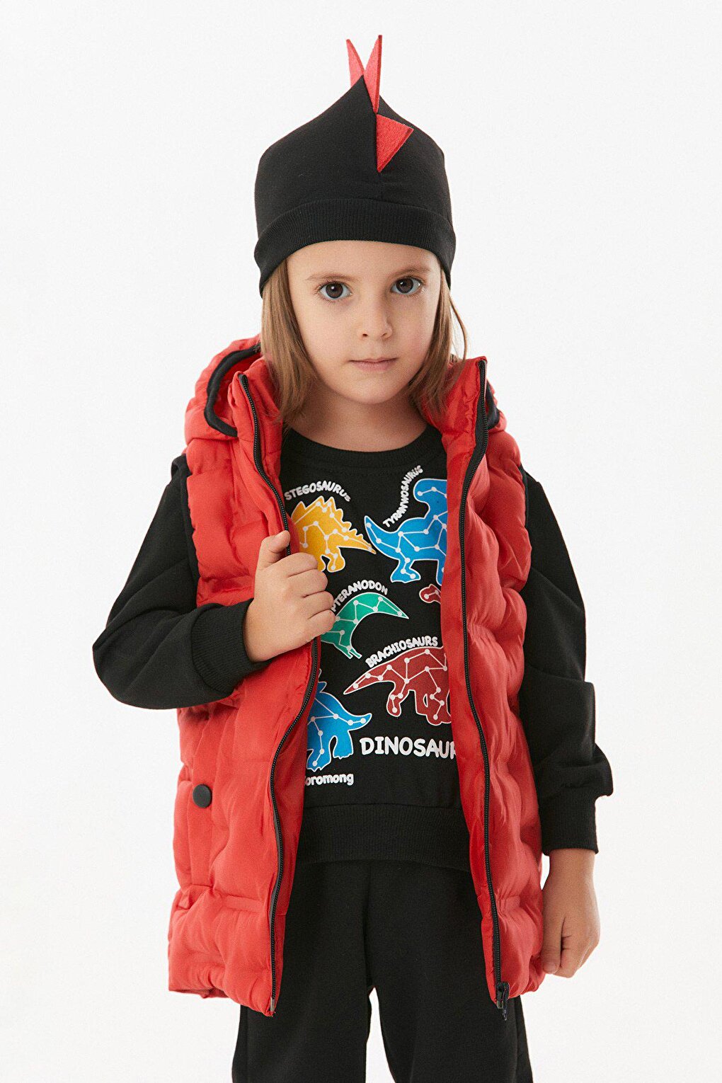 Hooded Unisex Children's Puffer Vest with Snap Pockets