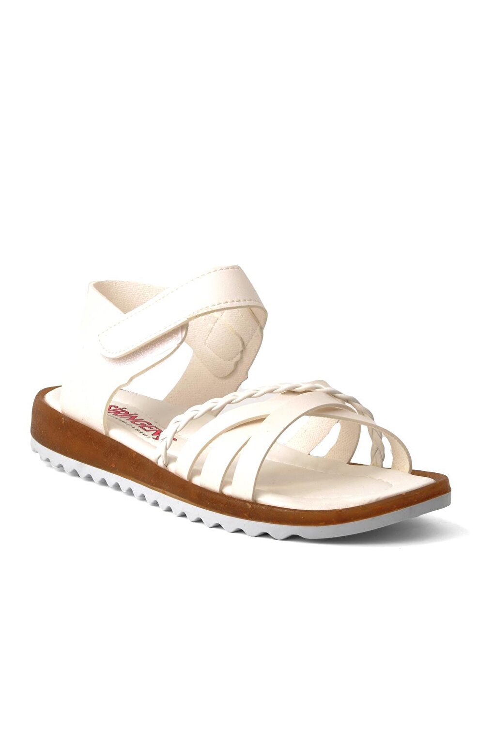 22Y02 White Velcro Girls Sandals