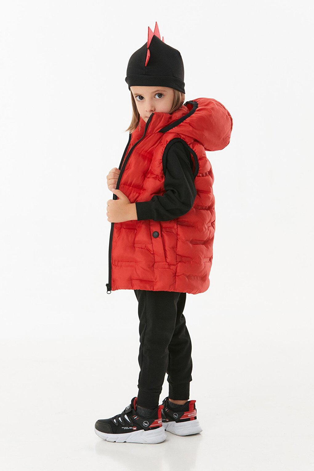 Hooded Unisex Children's Puffer Vest with Snap Pockets