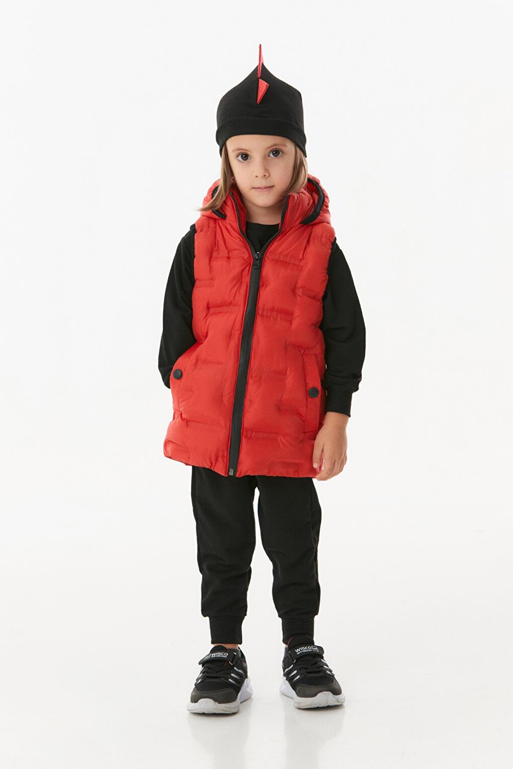 Hooded Unisex Children's Puffer Vest with Snap Pockets