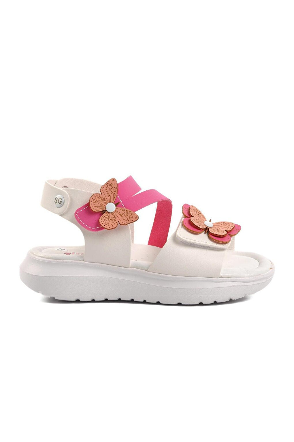 Şng 8000-P White-Fuchsia Girls Sandals