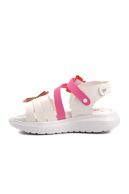 Şng 8000-P White-Fuchsia Girls Sandals