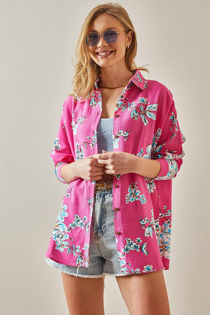 Pink Patterned Casual Textured Shirt 5YXK2-47971-20