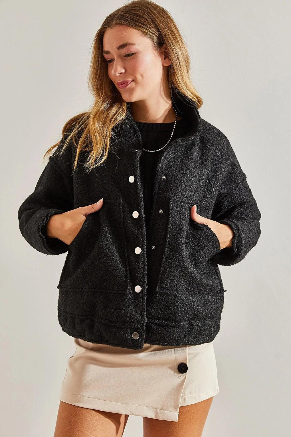 Women's Wool Brush Stash Casual Pocket Jacket