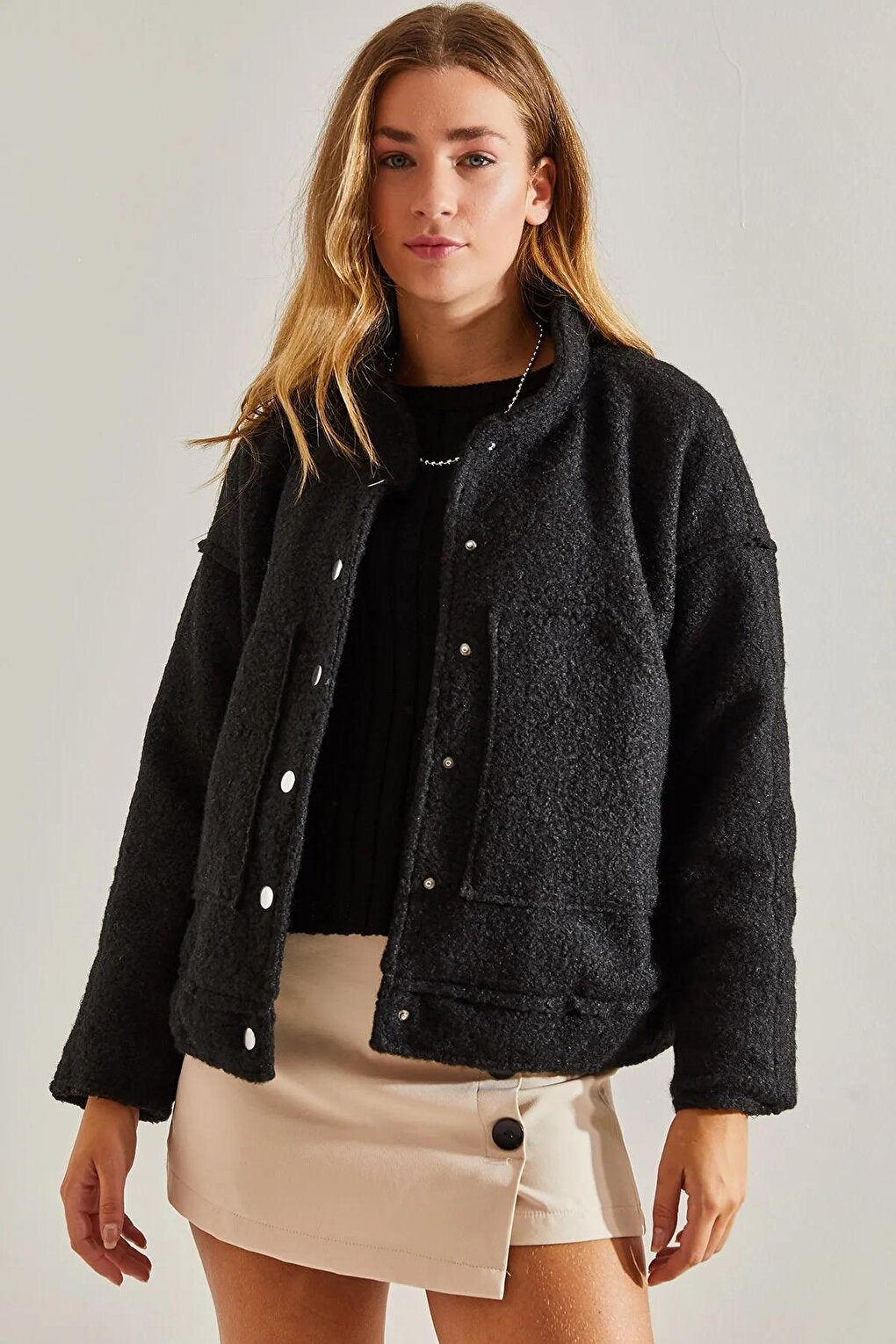 Women's Wool Brush Stash Casual Pocket Jacket