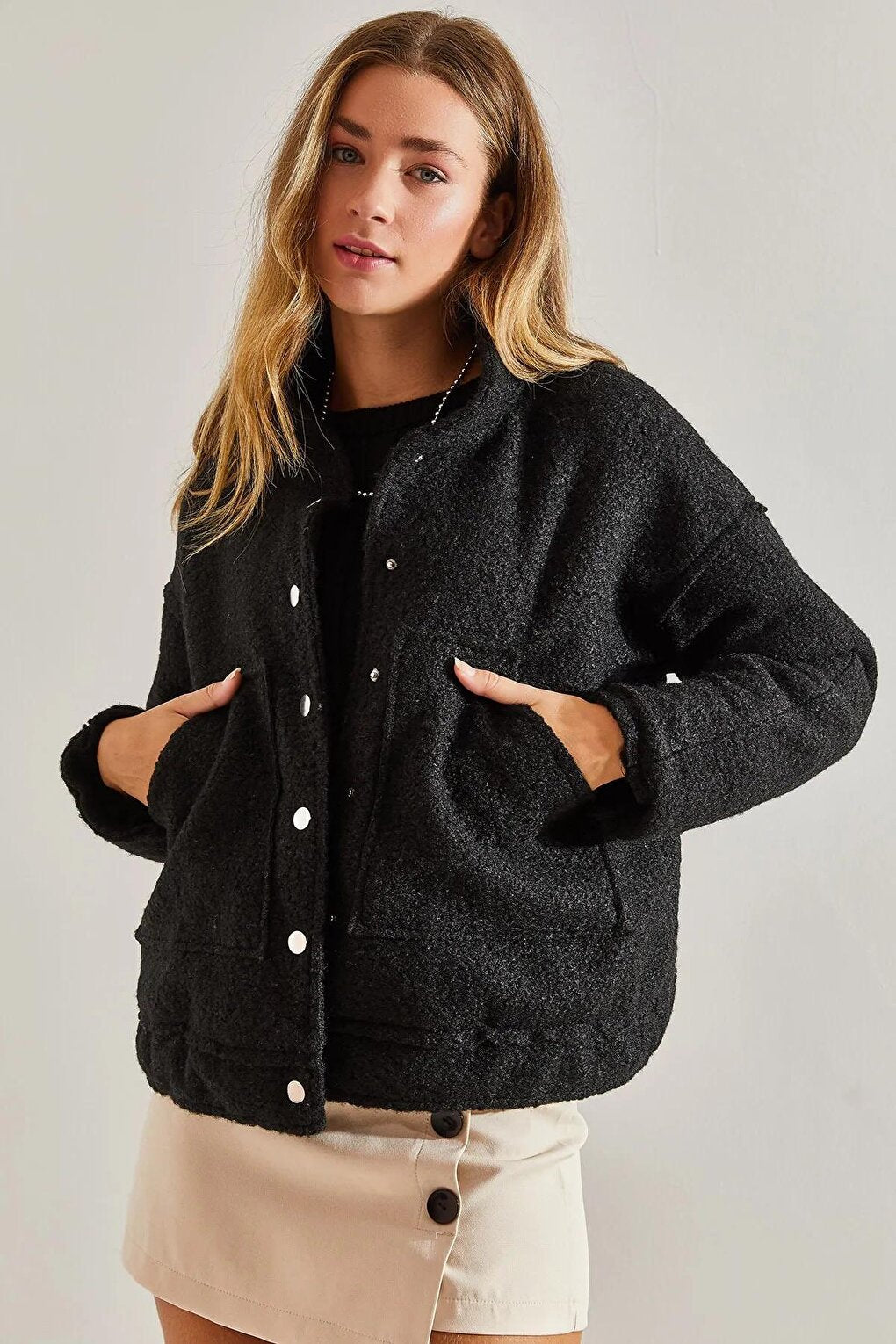 Women's Wool Brush Stash Casual Pocket Jacket