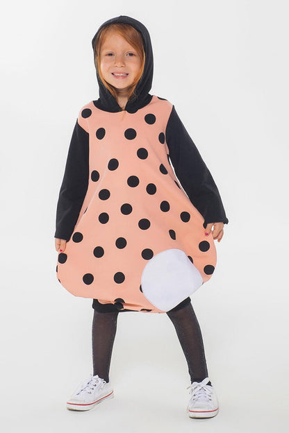 Polka Dot Hooded Girl's Dress