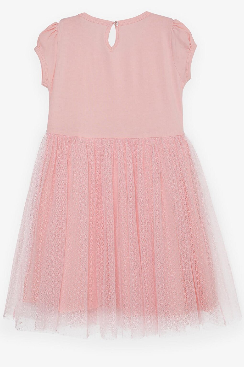 Girl's Dress Tulle Patterned Bow Pink (4-9 Years)