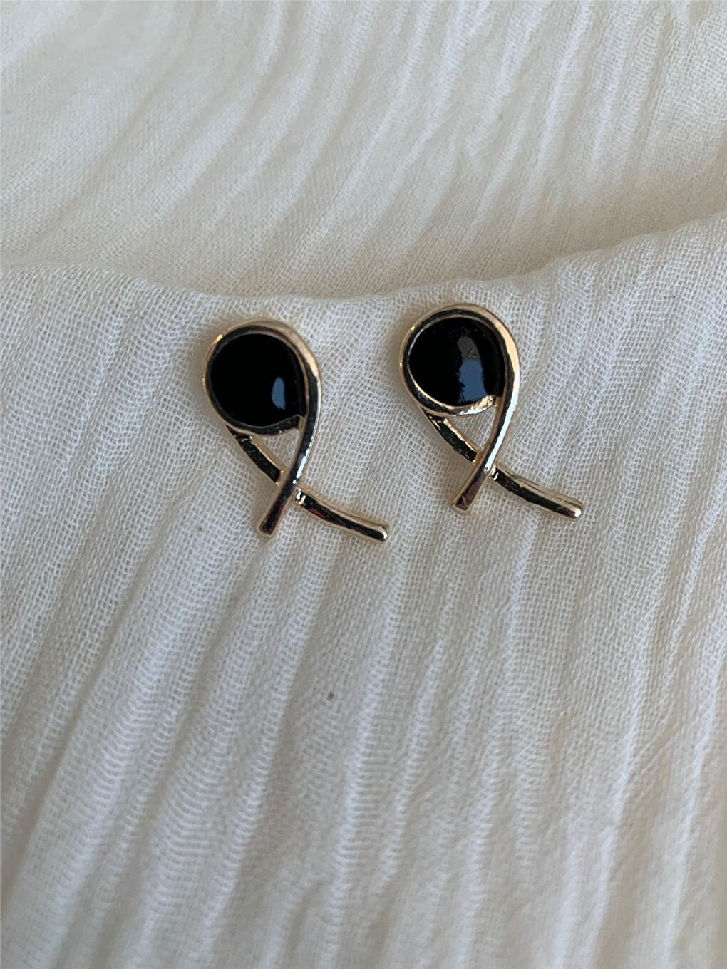 Black Enamel Fish Earrings