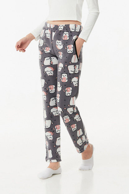 Printed Fleece Pajama Bottoms