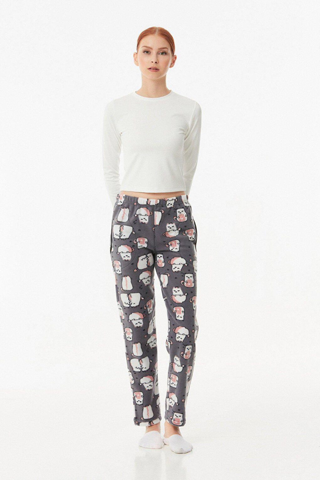 Printed Fleece Pajama Bottoms