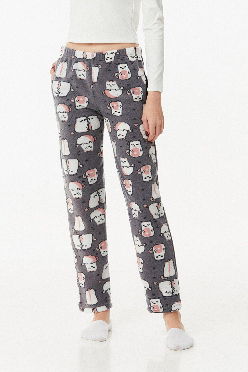 Printed Fleece Pajama Bottoms