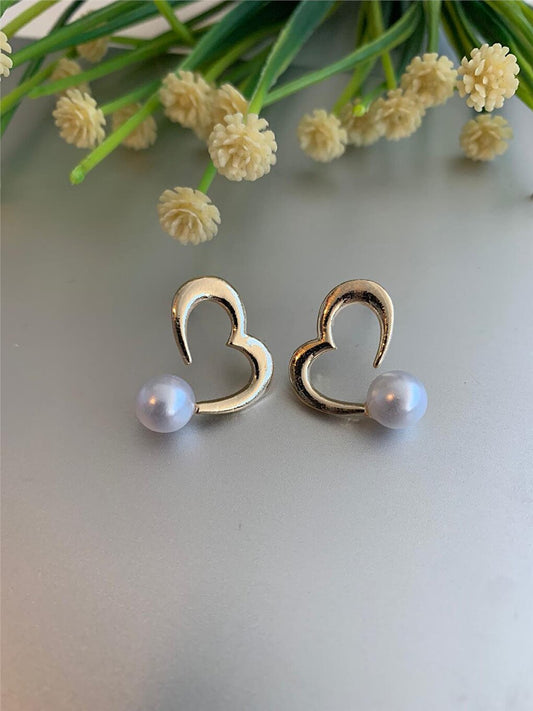 Heart Earrings with Pearls