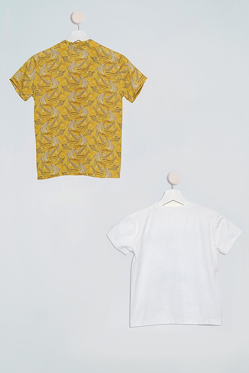 2 Pack Sailing Printed Shirt Tshirt Mustard Set