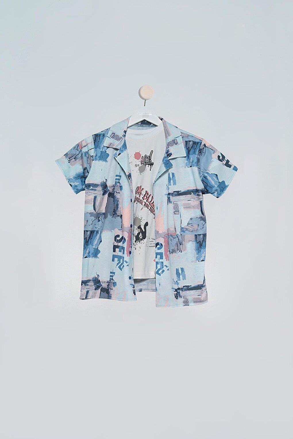 2 Pack See Printed Shirt Tshirt Indigo Set