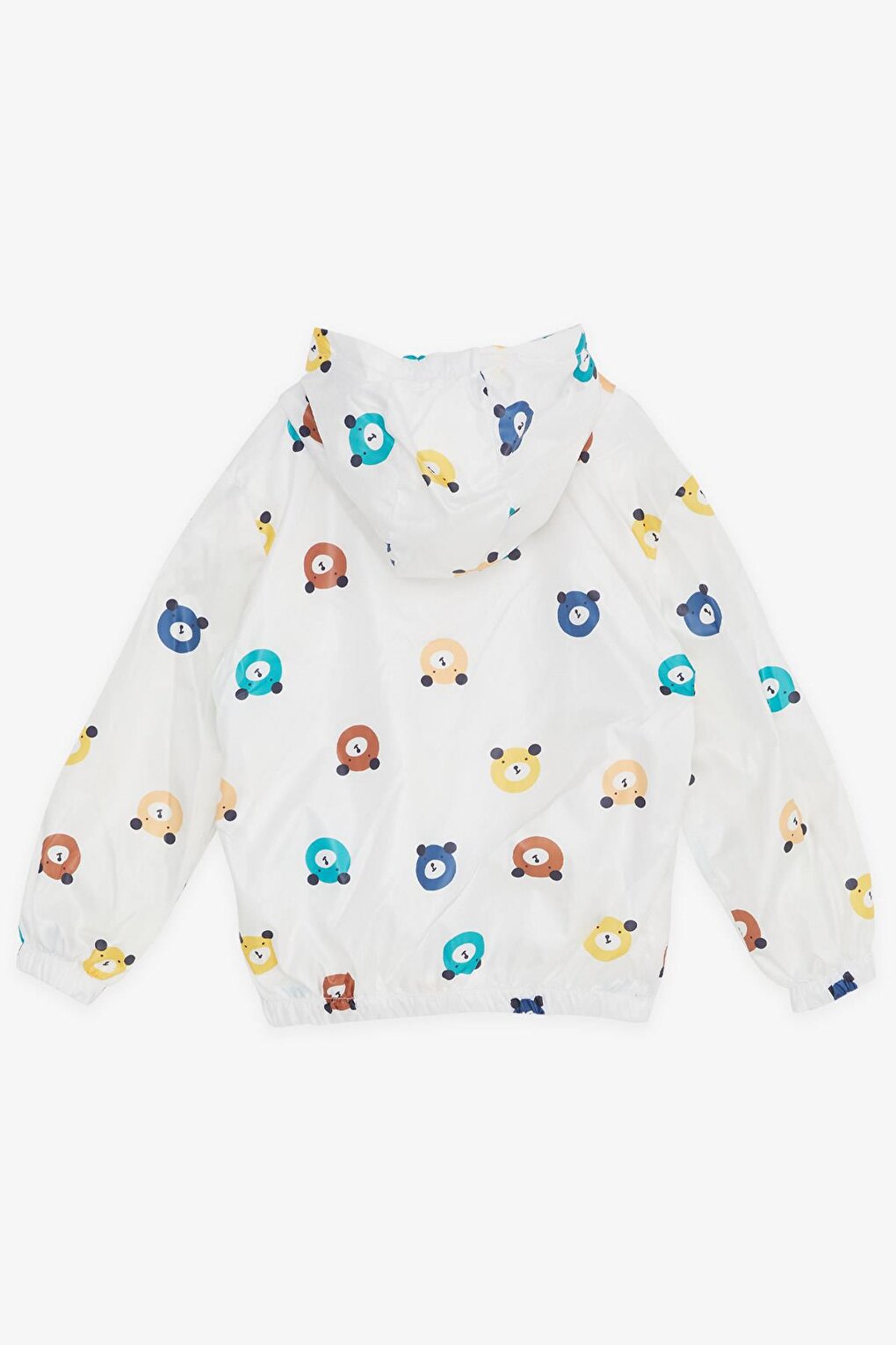 Boy's Raincoat White with Cute Teddy Bear Pattern (Age 1-6)