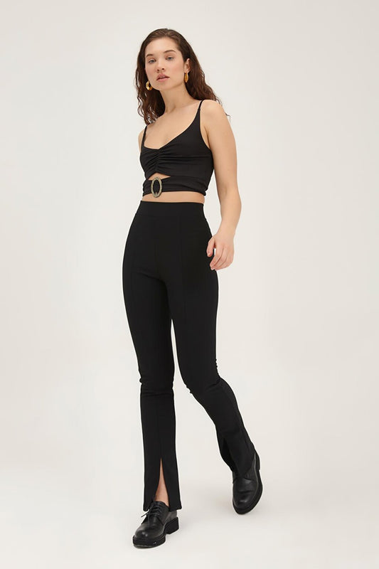 Slit Leg Trousers Black