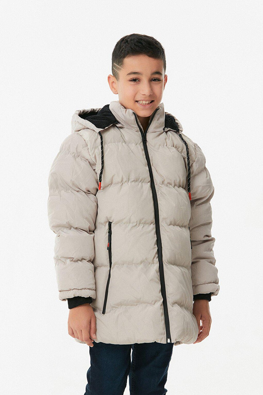 Zippered Hooded Boy's Coat