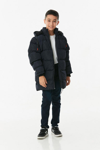 Zippered Hooded Boy's Coat