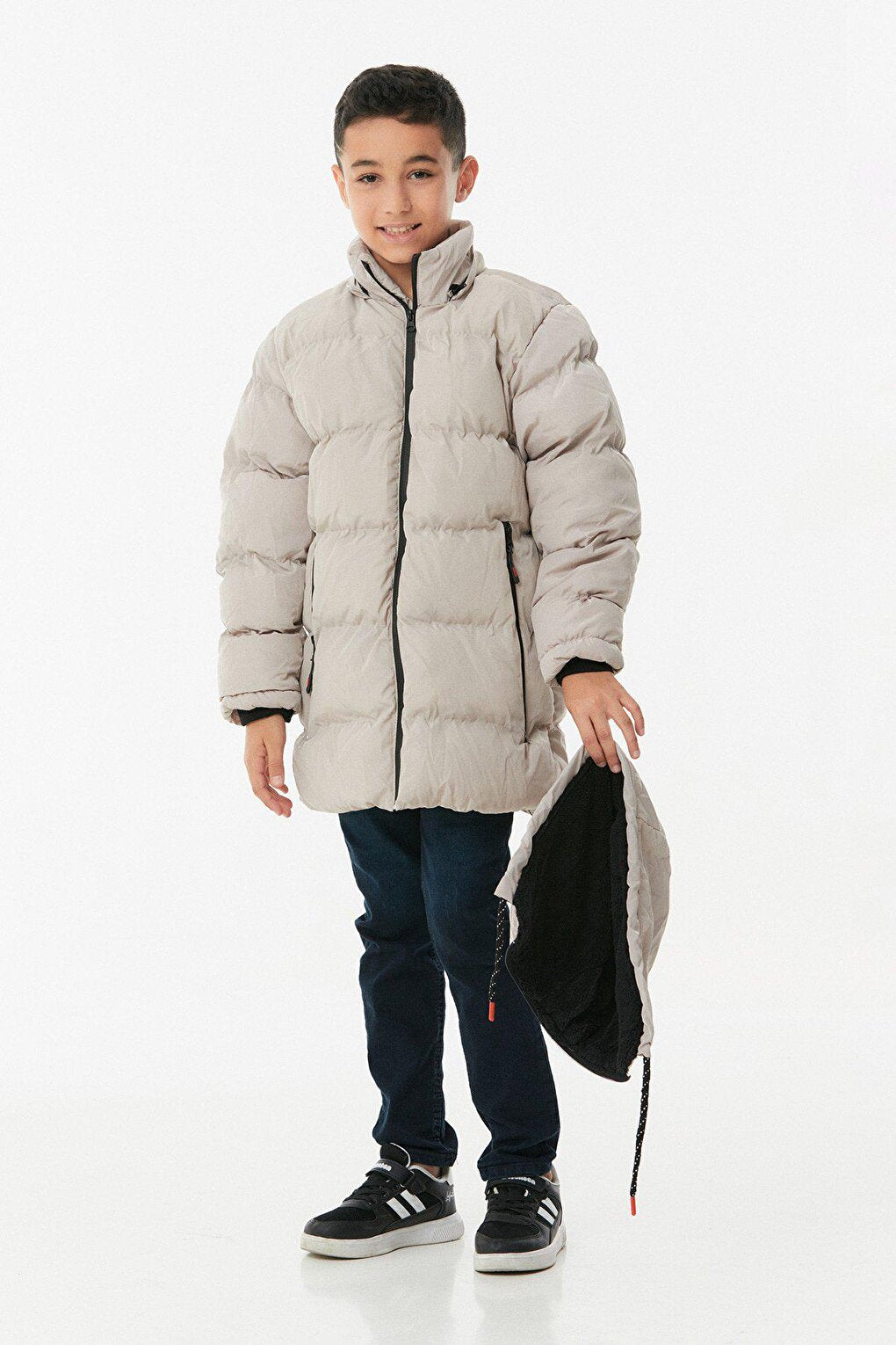 Zippered Hooded Boy's Coat