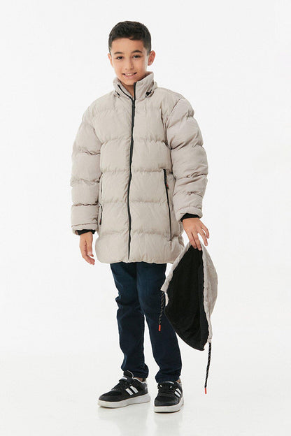 Zippered Hooded Boy's Coat