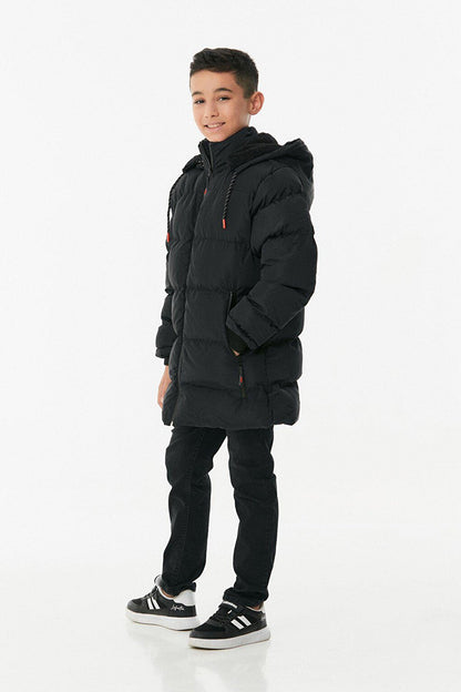 Zippered Hooded Boy's Coat