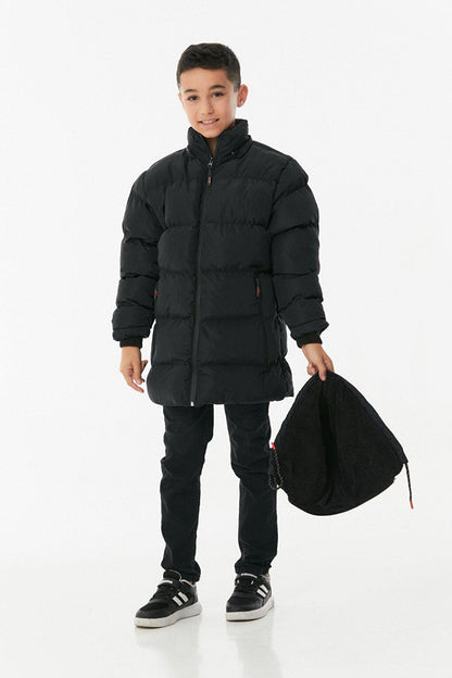 Zippered Hooded Boy's Coat