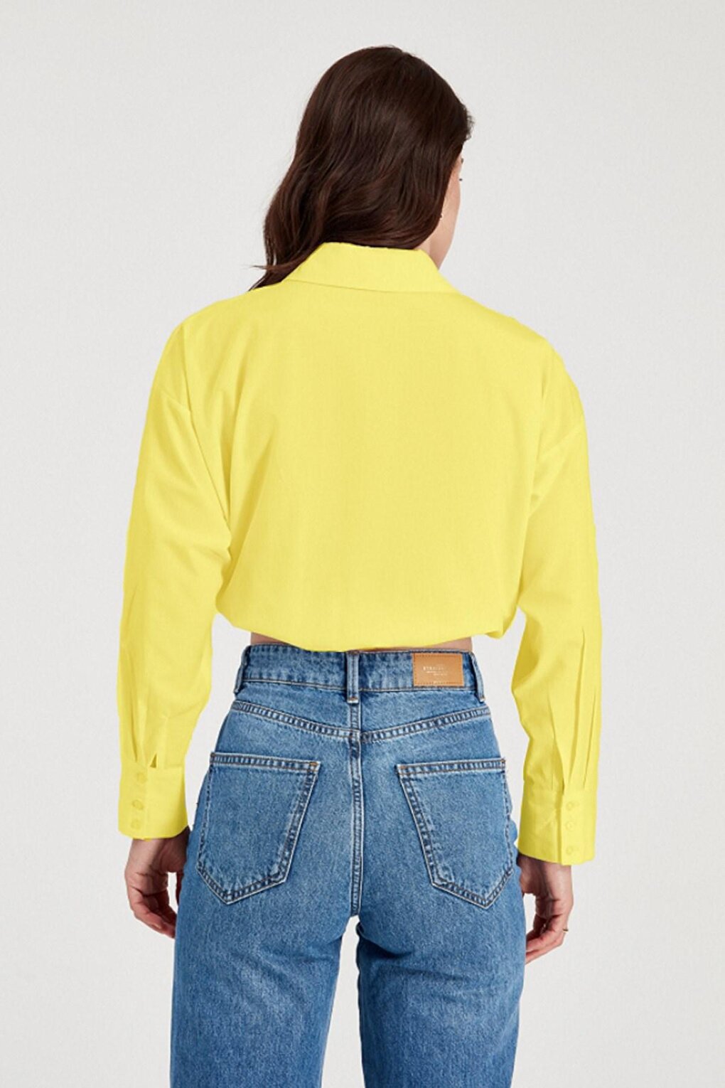 Yellow Lace Detailed Elastic Short Shirt SWG4169SR