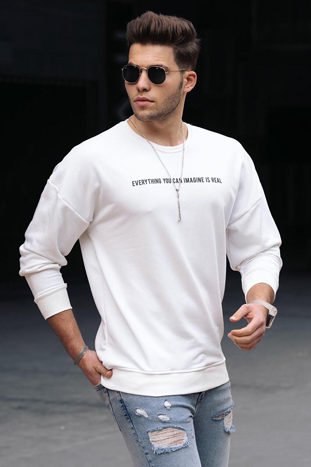 White Men's Sweatshirt 4780