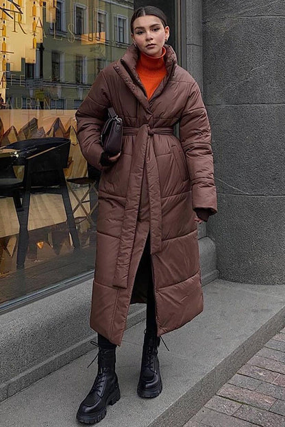 Brown Long Puffer Jacket