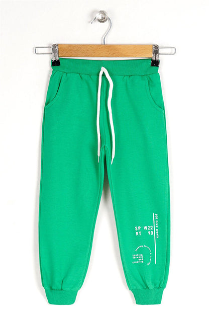 Boy's Benetton Colorful Looking Forward And Creating Printed Sweatpants