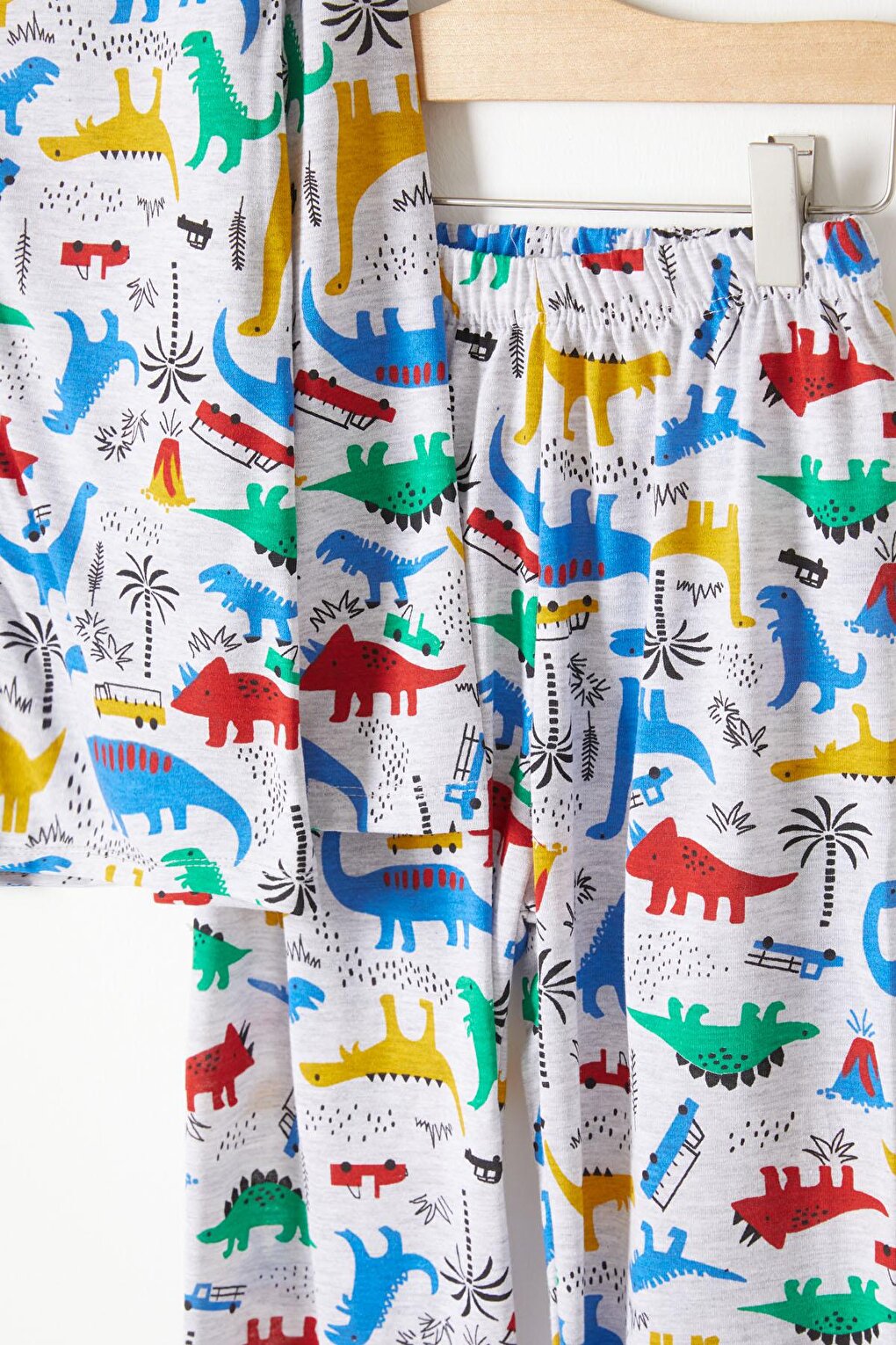 Dinosaur Patterned Boy's Pajama Set 16327