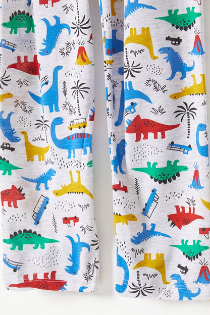 Dinosaur Patterned Boy's Pajama Set 16327