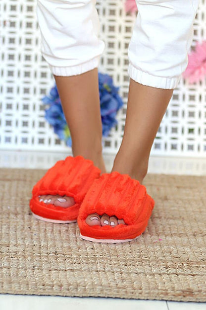 Silent Sole Plush Open Front Women's House Slippers 001-3-21