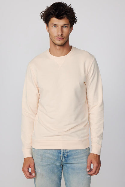 Cotton Crew Neck Basic Ecru Unisex Sweatshirt