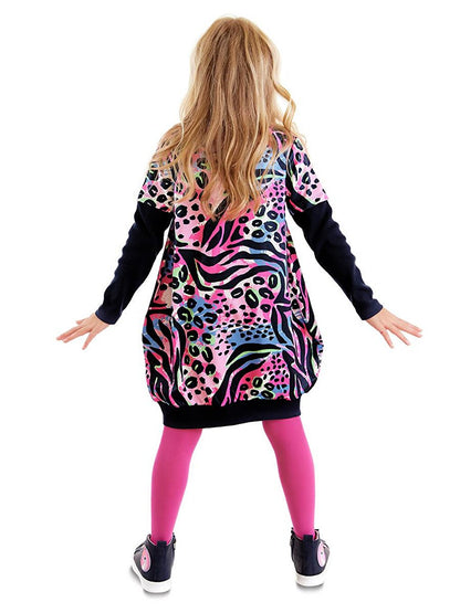 Leopard Patterned Pink Girl's Dress