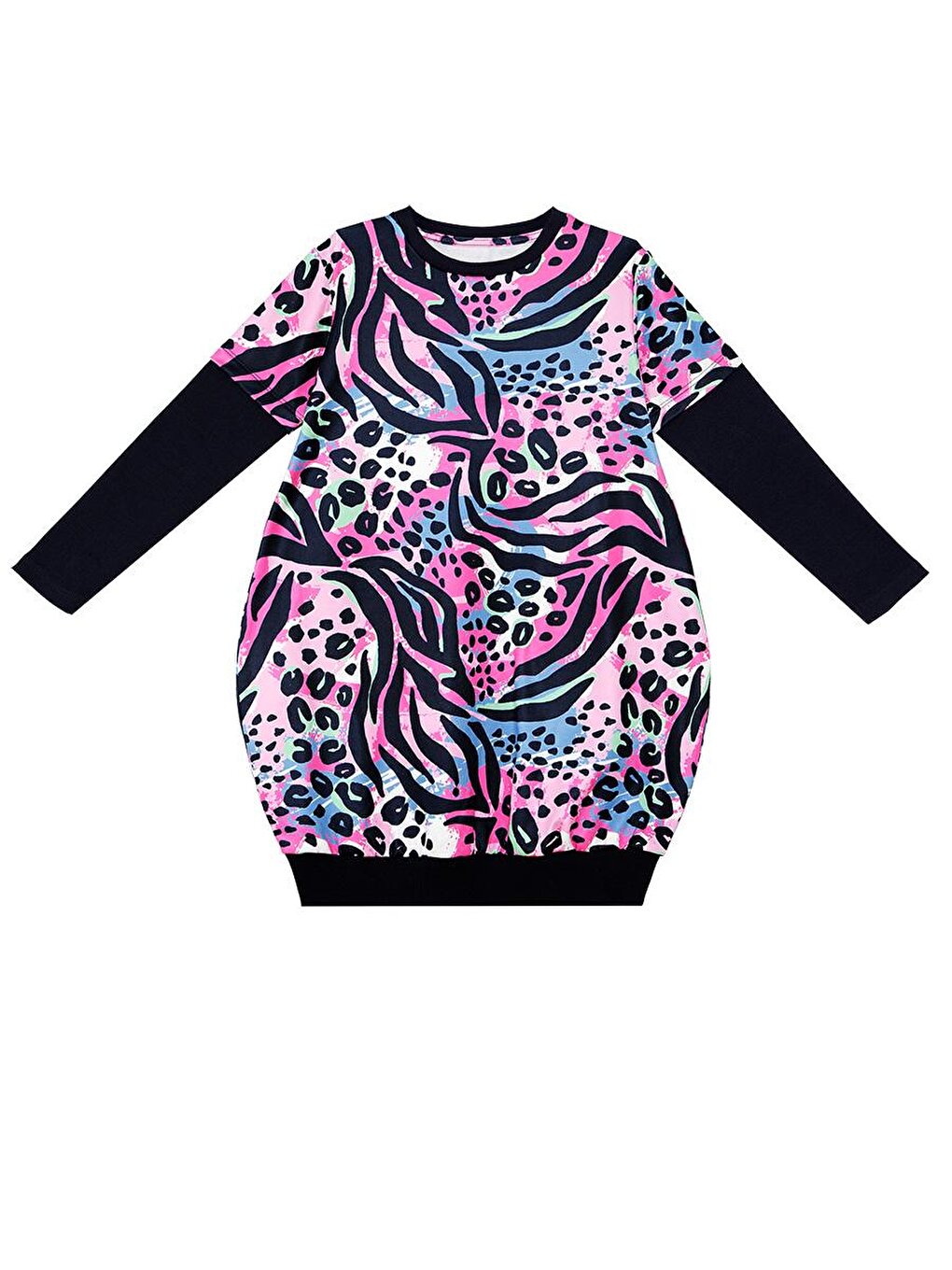 Leopard Patterned Pink Girl's Dress