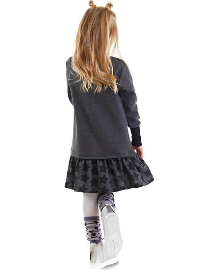 Starry Unicorn Anthracite Girl's Dress