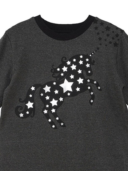 Starry Unicorn Anthracite Girl's Dress