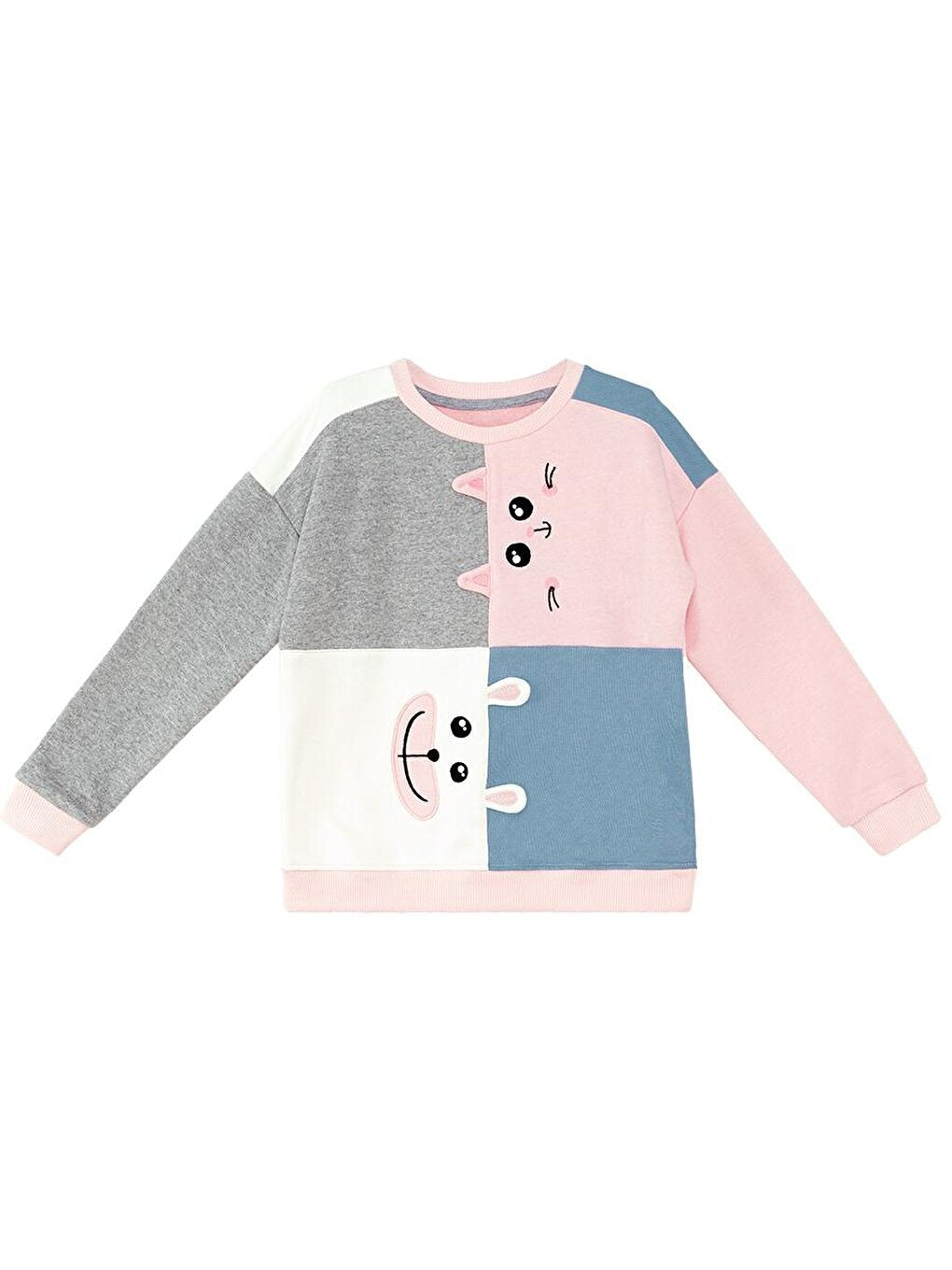 Cat And Teddy Bear Girls Sweatshirt