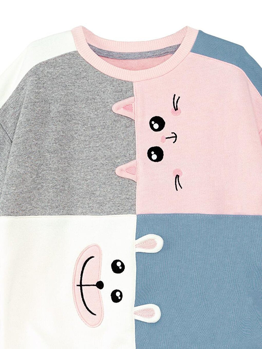 Cat And Teddy Bear Girls Sweatshirt