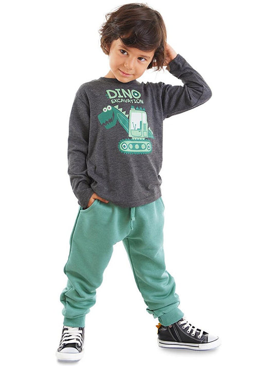 Dino Kazıda Boys T-shirt Tracksuit Set