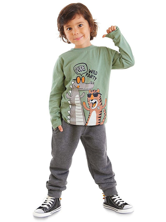 Wild Party Boy's T-shirt Tracksuit Set