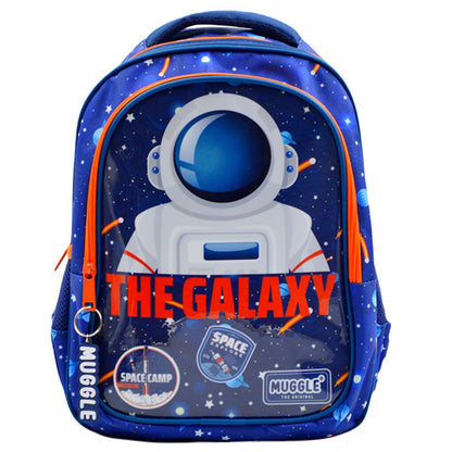 2 Compartment Galaxy Navy Blue School Backpack (MU-0839)