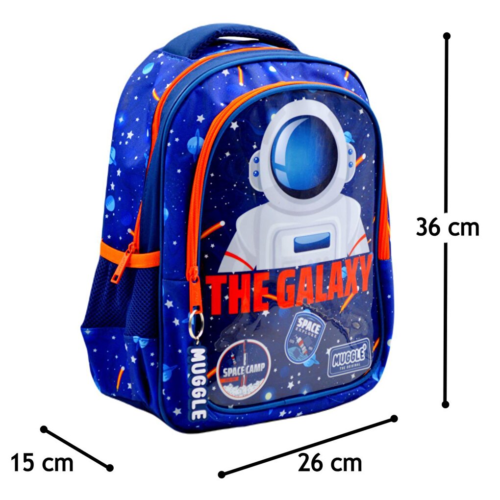 2 Compartment Galaxy Navy Blue School Backpack (MU-0839)