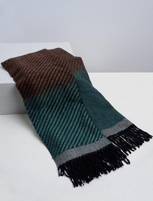 Soft Textured Shawl with Copper Color Transition Pattern